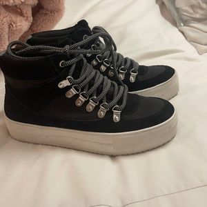 AQUA chunky sneakers high top worn once black